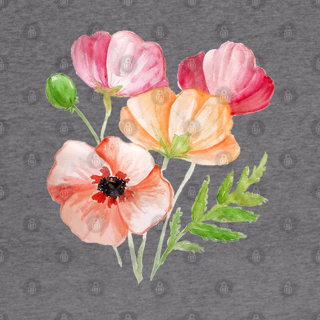 Poppies watercolour by EmilyBickell